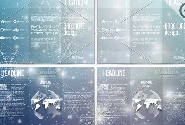 Snowflakes Christmas Brochure Templates