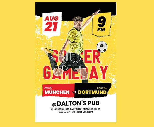 Soccer Event Flyer Free PSD