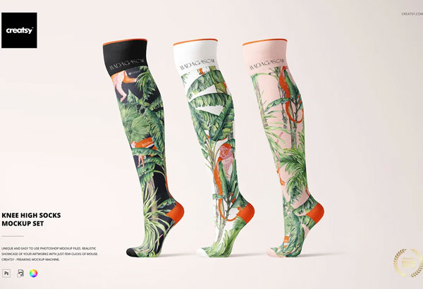 Socks Knee High Mockup Set