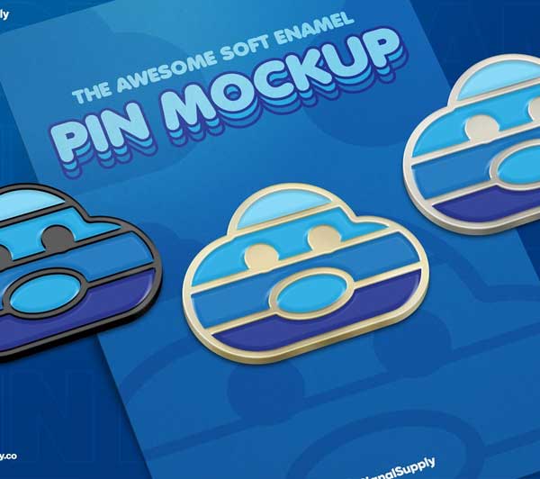 Soft Enamel Pin Mockup