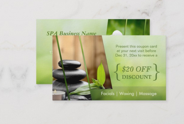 Spa Discount Coupon Card