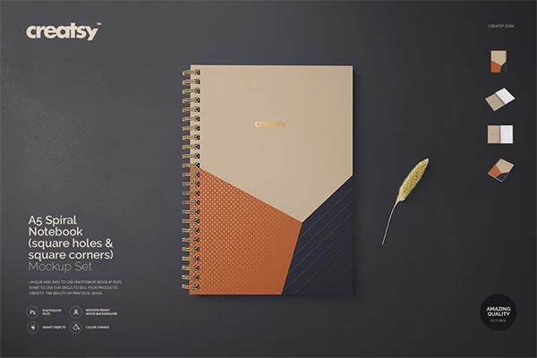 Spiral Notebook Mockup Set