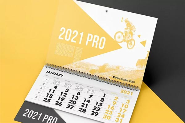 Spiral Wall Calendar Mockup