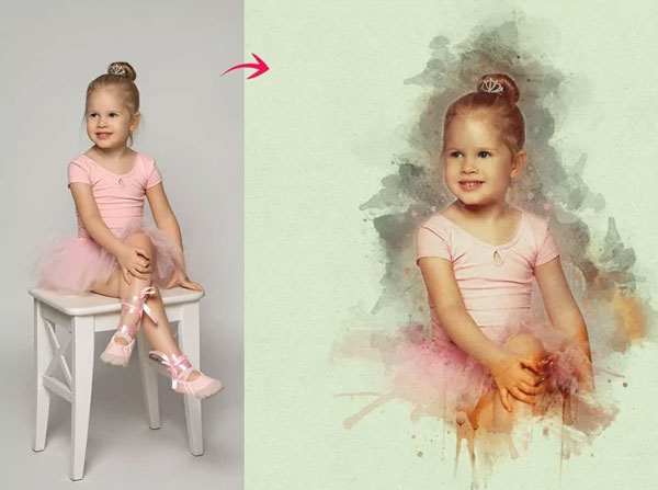 Splatter Dripping Portrait Photoshop Action