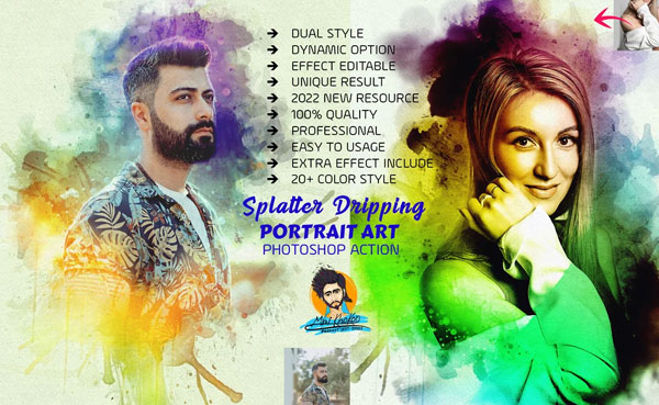 Splatter Dripping Portrait