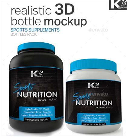 Sport Supplements Bottle Mockup