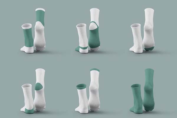 Sports Socks Mockup in the 3D Style