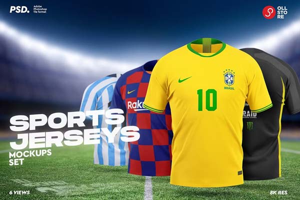 Sports T-Shirts Mockups Set Download