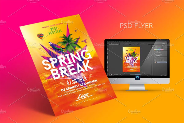 Spring Break Flyer Psd