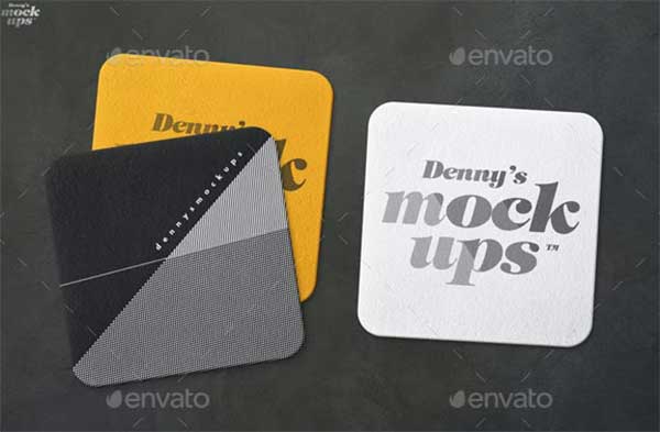 Square Coaster Mockup