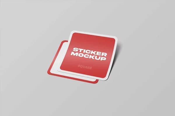 Square Sticker Mockups Premium Template