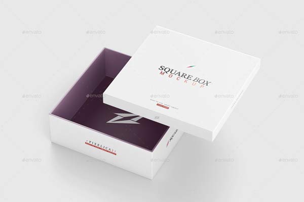 Square Box Packaging Mockup Download