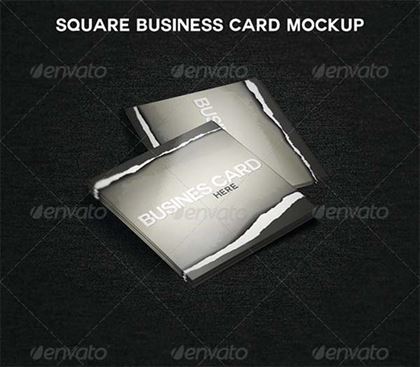 Square Business Card Mockup PSD