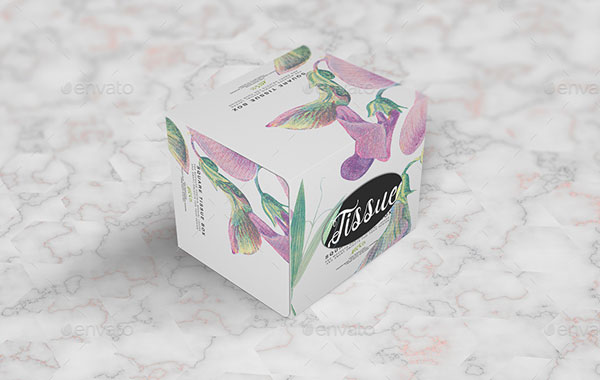 Square Tissue Box Mockup