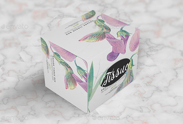 Square Tissue Box Mockup