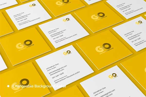 Square Visiting Card Mockups