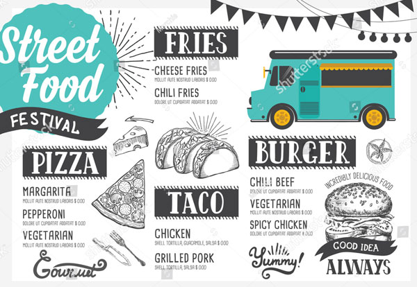 Street Food Festival Menu Design