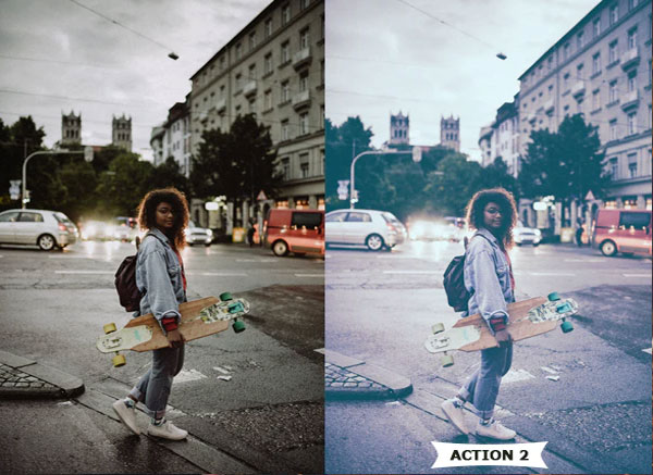 Street Reddish Photoshop Actions