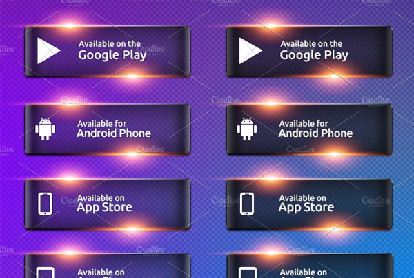 Stylish Glass App Buttons