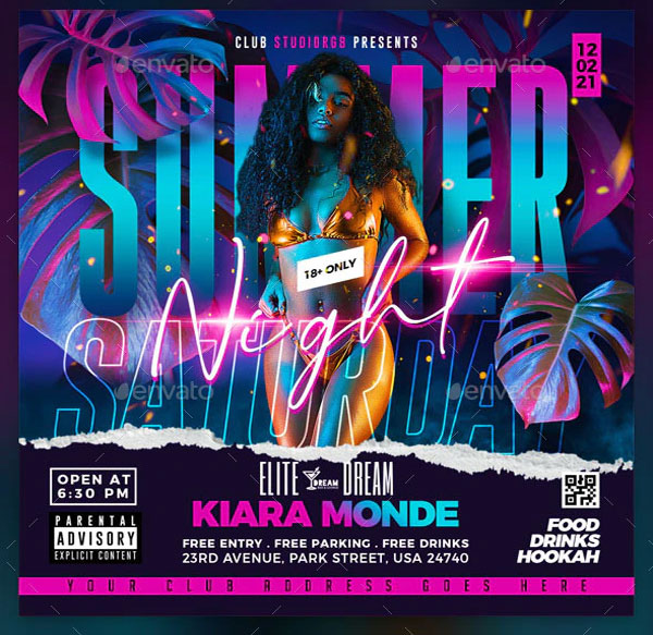 Summer Silent Night Flyer Template