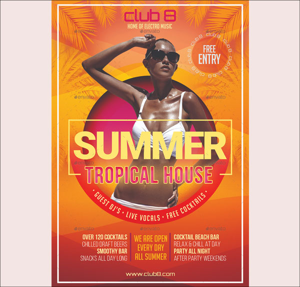 Summer Tropical House Flyer