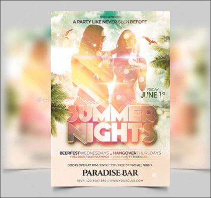 Summer Beach Party Disco Flyer