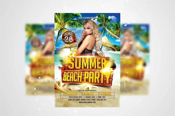 Summer Beach Party Flyer PSD Template