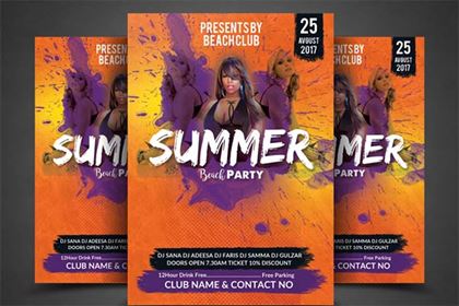 Summer Beach Party Flyer PSD