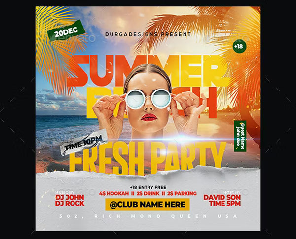 Summer Beach Party Flyer Template