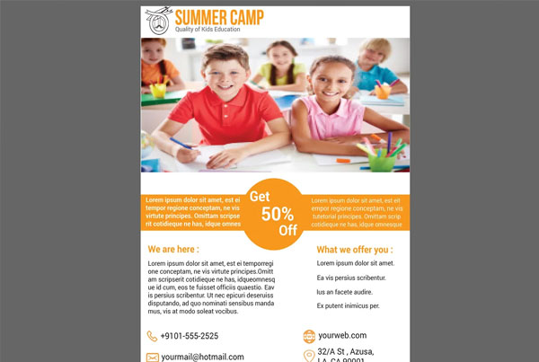 Summer Camp School Admission Flyer