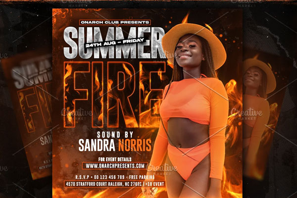 Summer Fire Instagram Banner Template