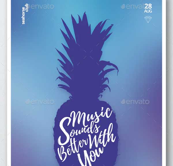 Summer House Music Minimal Party Flyer