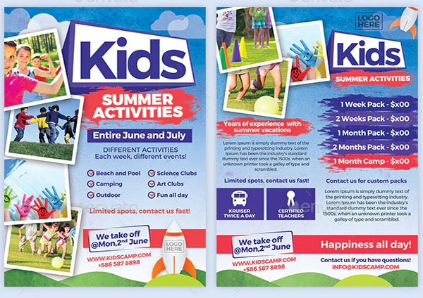 Summer Kids Activities Camp Flyer Template