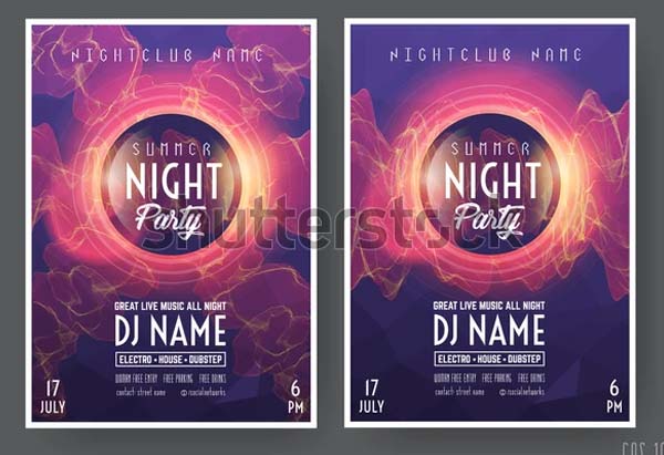Summer Night Club Event Party Flyer