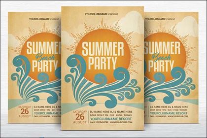 Summer Party Flyer Design Template