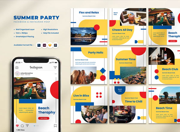 Summer Party Instagram Stories