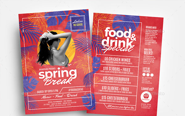 Summer Spring Break Flyer Template