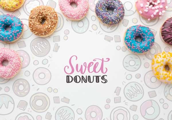 Sweet Donuts Mockup Free Psd