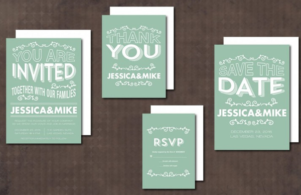 Swirl Wedding Invitation Suite