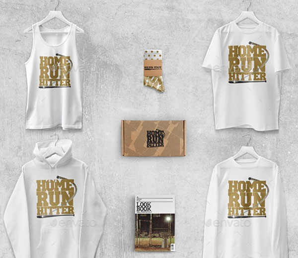Tank T-shirt Long Sleeve Hoodie Mockup Template