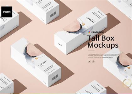 Tall Box Mockup Set