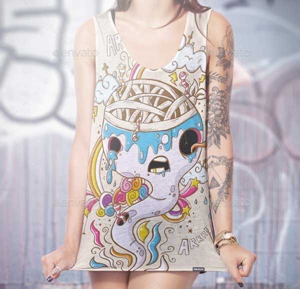 Tank Top Mock-Up Tattooed Woman