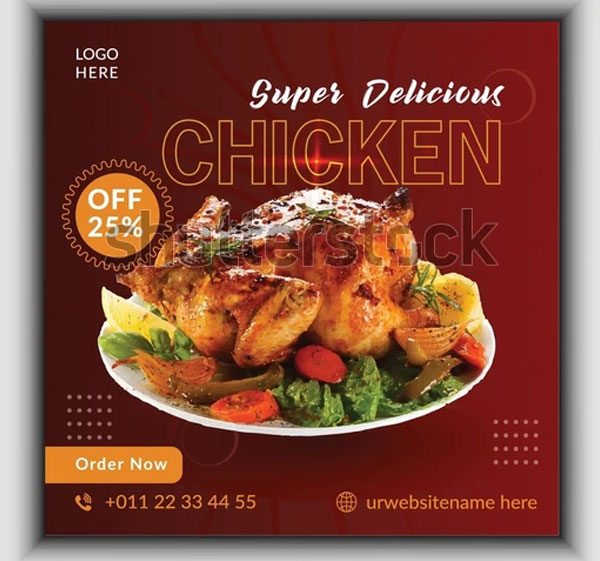 Wings Fast Food Flyer Poster Template