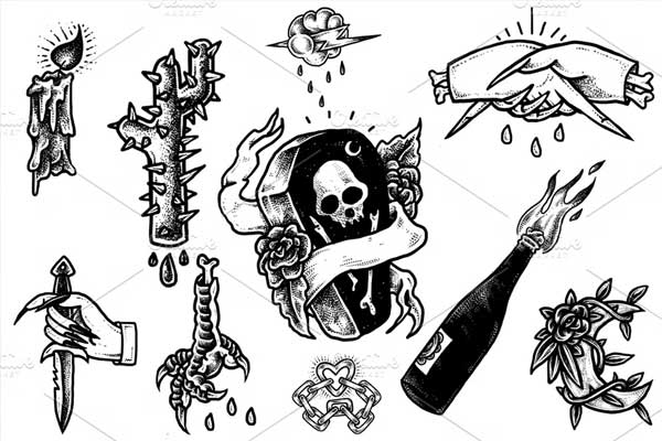 Tattoo Design Mockup Set