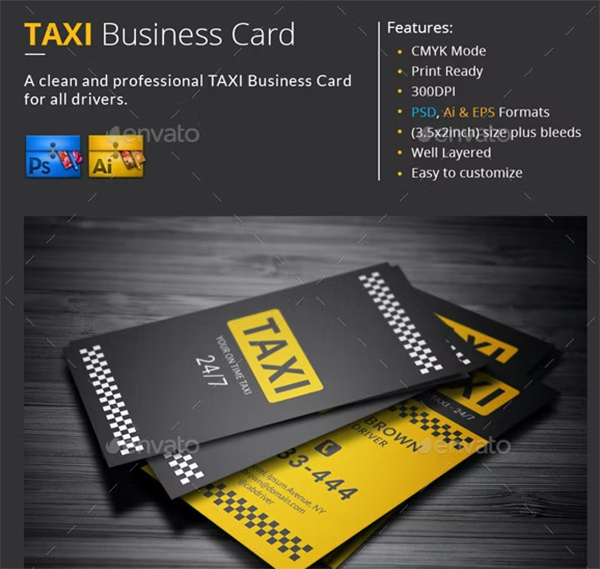 Taxi Business Card PSD Template