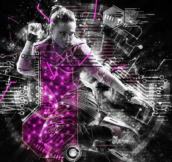 Techno Effect Photoshop Action Template