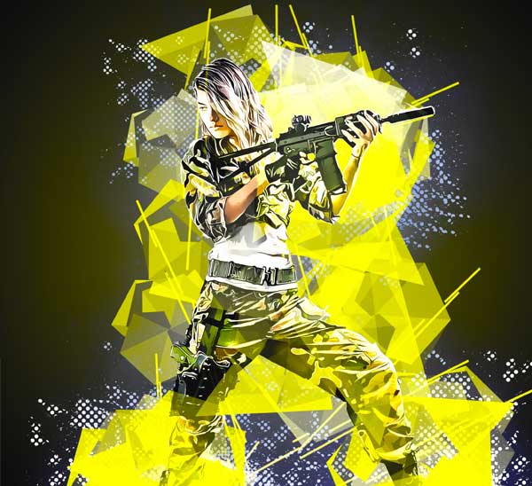 Techno Sigma Abstract Photoshop Action