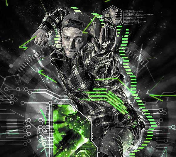 Techno Sketch PS Action Bundle