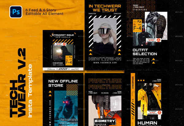 Techwear Fashion Instagram Template