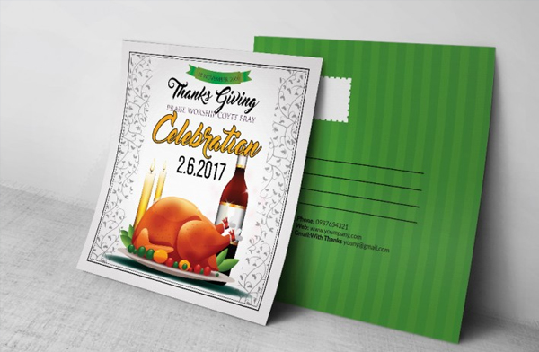 Thanks Giving Postcard Template